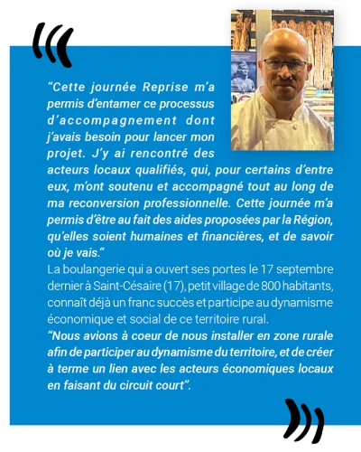 Sébastien Dallery, participant de la journée “Reprise” 2023 et nouvel entrepreneur néo-aquitain
